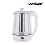 Coobinox® 1.7L Healthy 3 Glass Tea Pot (CX-2018TK) - With 85°C Keep Warm Function & Removable Stainless Steel Infuser